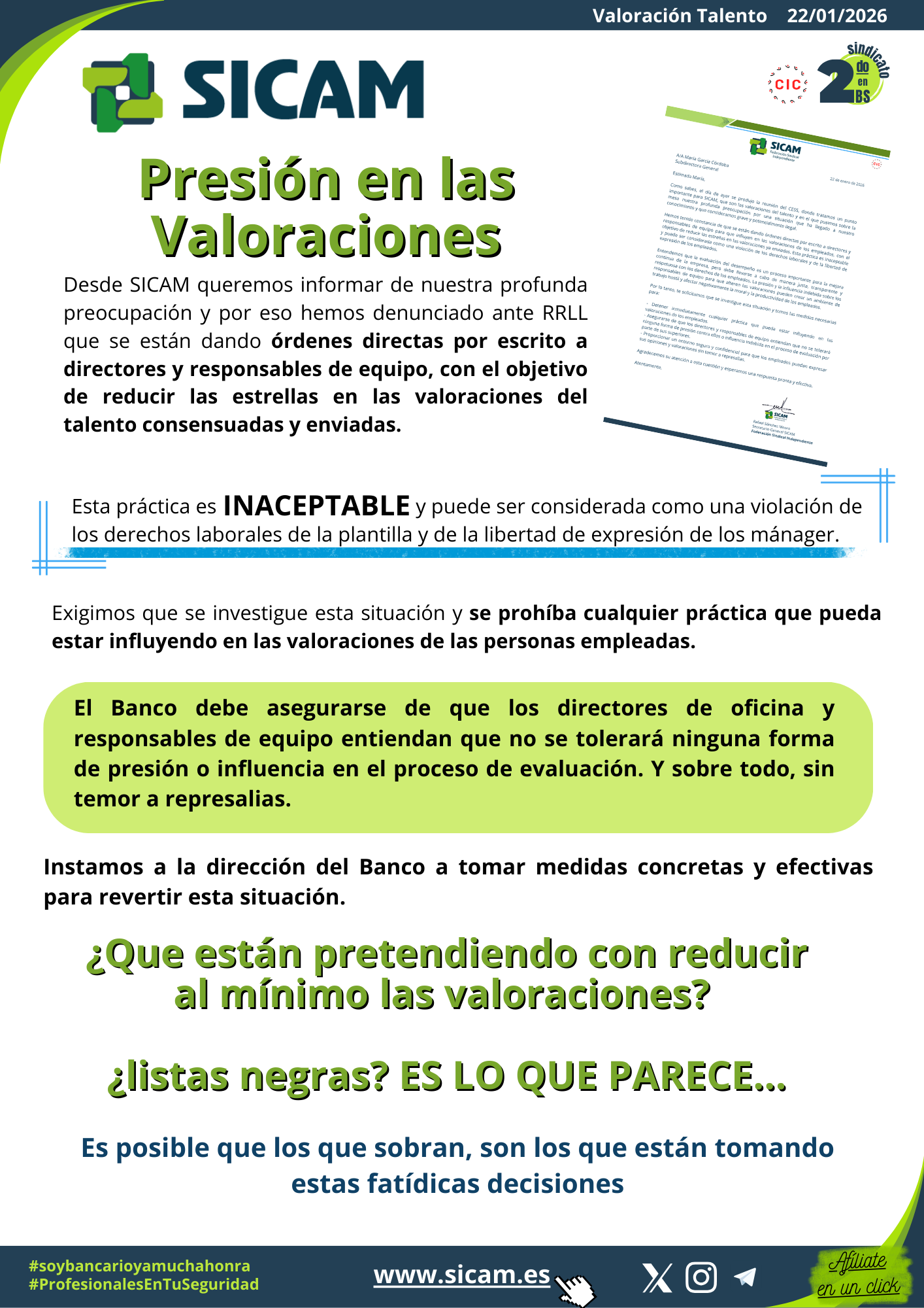 22 enero 2026. C&Oacute;MO DESMOTIVAR A LA PLANTILLA... TONGO EN LAS VALORACIONES<br>